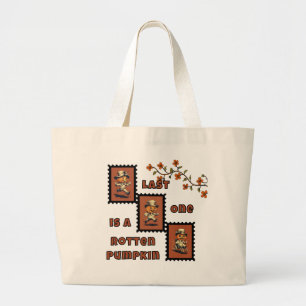 Bolsa Tote Grande Pequeno Humor de Halloween Jack o lanterna