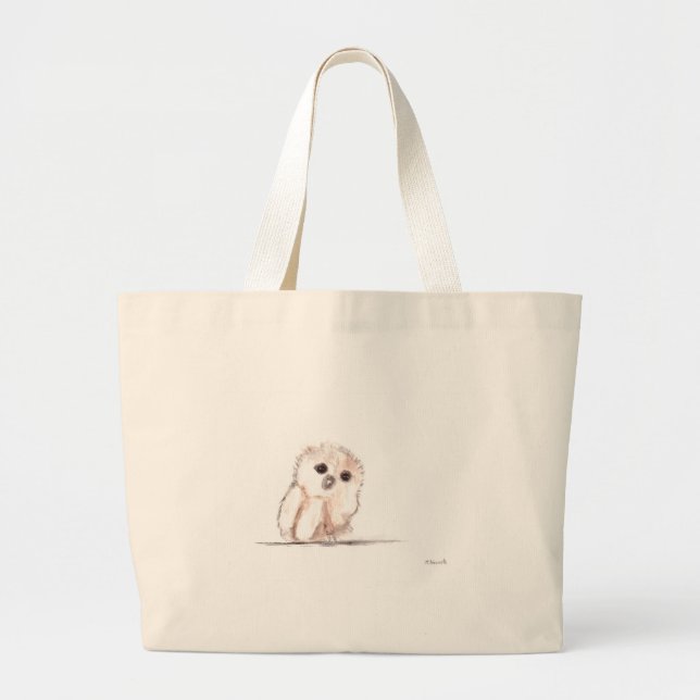 Bolsa Tote Grande Pequeno pássaro-coruja (Frente)