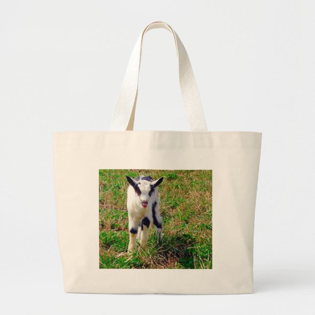Bolsa Tote Grande Pequeno Ponto O Cabra Do Bebê (Frente)