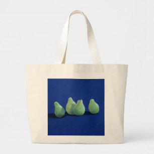 Bolsa Tote Grande Peras em um pano azul