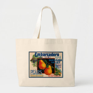 Bolsa Tote Grande Peras extravagantes de Embarcadero Santa Clara