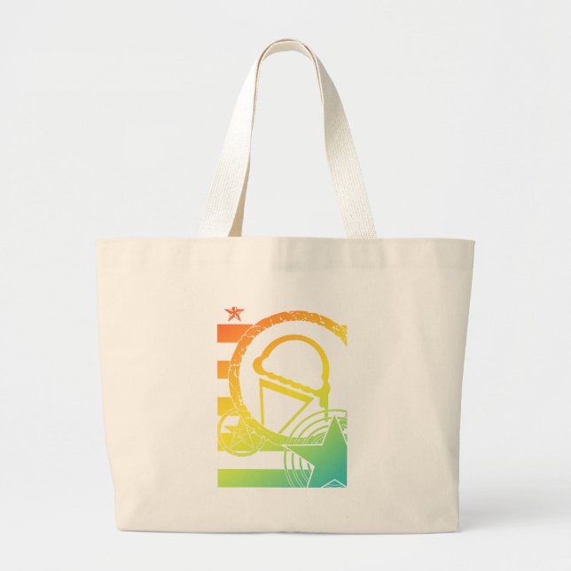 Bolsa Tote Grande perfuração de sorvete punk (Frente)
