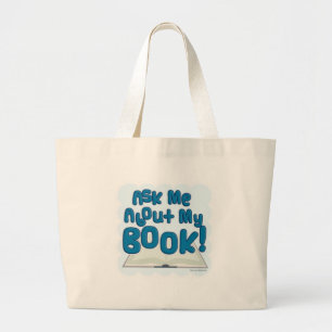 Bolsa Tote Grande Pergunte-me sobre meu livro! Estilo do