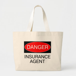Bolsa Tote Grande Perigo - Agente De Seguro Engraçado T-Shirt Mug H