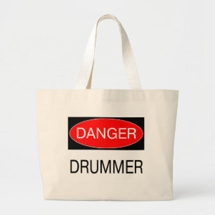 Bolsa Tote Grande Perigo - Baterista Músico Engraçado Camiseta Canec