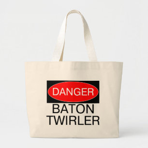 Bolsa Tote Grande Perigo - Baton Twirler Engraçado Twirling T-Shirt 