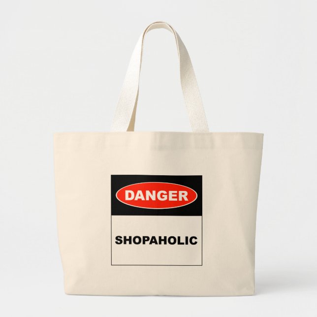 Bolsa Tote Grande Perigo, Shopaholic - saco (Frente)