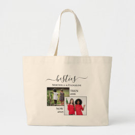 Bolsa Tote Grande Personalizado Agora, Depois 2 BESTIES De Foto