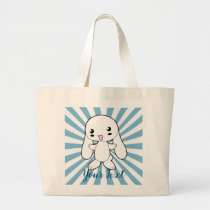 Bolsa Tote Grande Personalizado de Hug do Coelhinho Kawaii