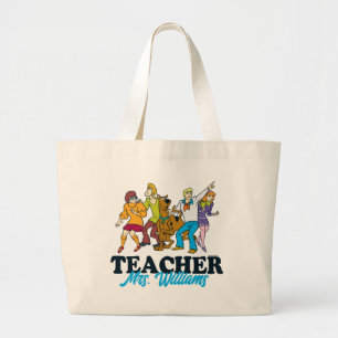 Bolsa Tote Grande Personalizado   Professora Scooby-Doo Happy Face
