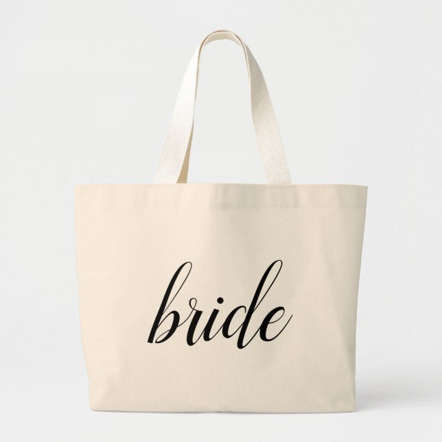 Bolsa Tote Grande Personalizar Bag de Tote Bachelorette Chic Bride (Frente)