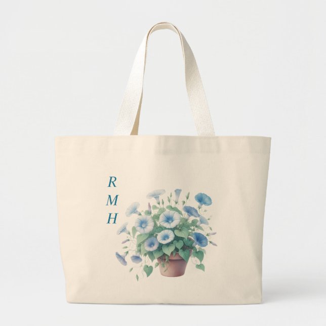 Bolsa Tote Grande Personalize September Morning Glory Tote Bag (Frente)