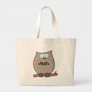 Bolsa Tote Grande Personalize uma Coruja, <TEXT>