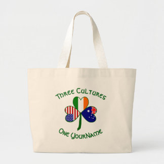 Bolsa Tote Grande Personalized Australia Ireland USA Shamrock