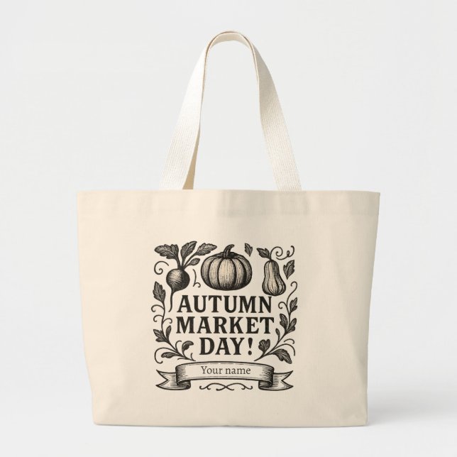 Bolsa Tote Grande Personalized Autumn Market Day! (Frente)