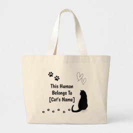 Bolsa Tote Grande Personalized Black Cat Tote Bag