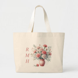 Bolsa Tote Grande Personalized January Carnation Tote Bag