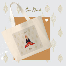Bolsa Tote Grande Personalized Om Shanti Yoga Girl