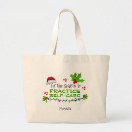 Bolsa Tote Grande Personalized SEASON FOR SELF-CARE Christmas