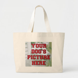 Bolsa Tote Grande Personalizou a foto do seu cão