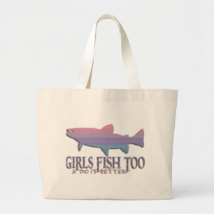 BOLSA TOTE GRANDE PESCA DA TRUTA DA MENINA