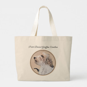 Bolsa Tote Grande Petit Basset Griffon Vendéen Pintura Cão PBGV Arte