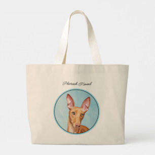 Bolsa Tote Grande Pharaoh Hound Pintando Castanha Arte Original
