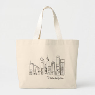 Bolsa Tote Grande Philadelphia Skyline Tote Bag - Jumbo/Grande Taman