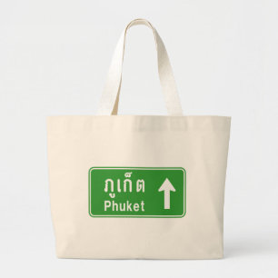 Bolsa Tote Grande Phuket Ahead ⚠ Tai - Sinal De Trânsito Rodoviá