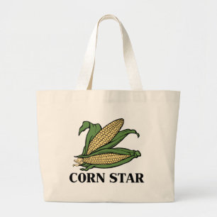 Bolsa Tote Grande Piada Divertida de Legume Estrela de Milho Humor C