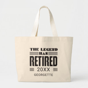 Bolsa Tote Grande Piada Personalizada de Aposentadoria A Lenda se Ap