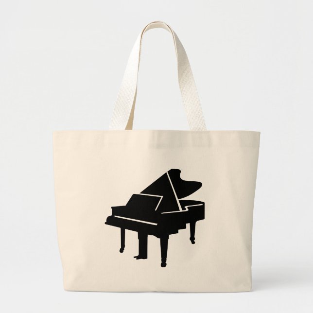 Bolsa Tote Grande Piano de cauda preto (Frente)