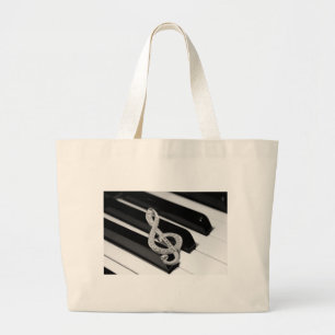Bolsa Tote Grande Piano e música Gclef