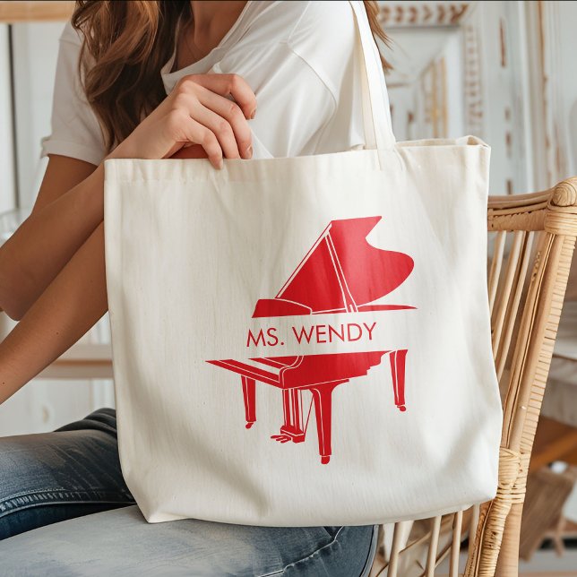Bolsa Tote Grande Piano Personalizado (Criador carregado)