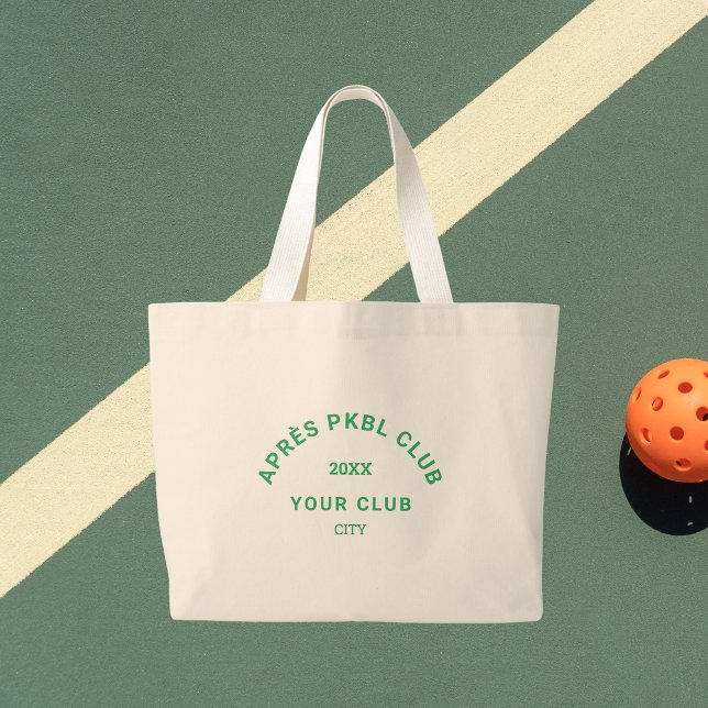 Bolsa Tote Grande Pickleball do Clube de PKBL Verde (Criador carregado)