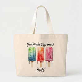 Bolsa Tote Grande Picolé de Aquarela Cuta Verão