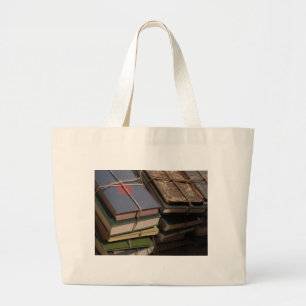 Bolsa Tote Grande Pilha de livro velho