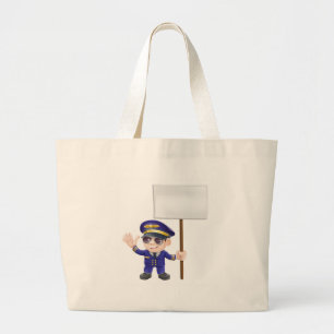 Bolsa Tote Grande Piloto bonito com ilustração do caráter de sina