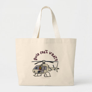 Bolsa Tote Grande Piloto Helicóptero escuro