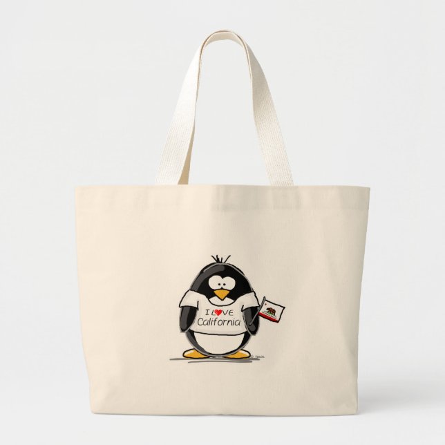 Bolsa Tote Grande Pinguim de Califórnia (Frente)