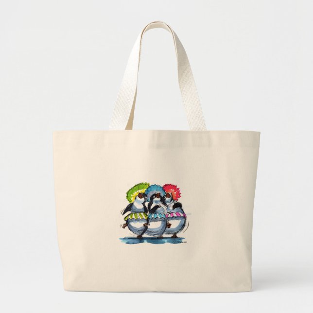 Bolsa Tote Grande pinguim Um (Frente)