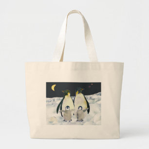 Bolsa Tote Grande Pinguins de imperador no Antarctic