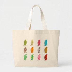 Bolsa Tote Grande Pinguins modelados