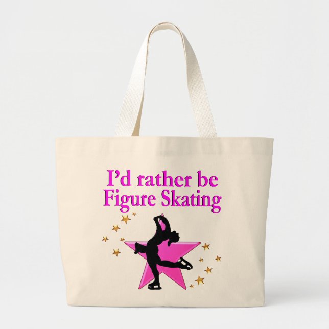 Bolsa Tote Grande PINK FIGURE SKATER bonito (Frente)