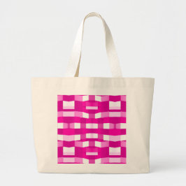 Bolsa Tote Grande Pink Magenta Modern Geometric Block Art