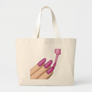 Bolsa Tote Grande Pink Nail Polonês - Emoji