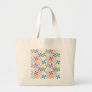 Bolsa Tote Grande Pino Geométrico Colorido