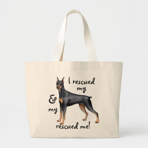 Bolsa Tote Grande Pinscher do Doberman do salvamento