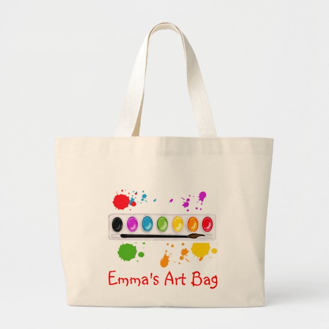Bolsa Tote Grande pinte a caixa com splatters (Frente)