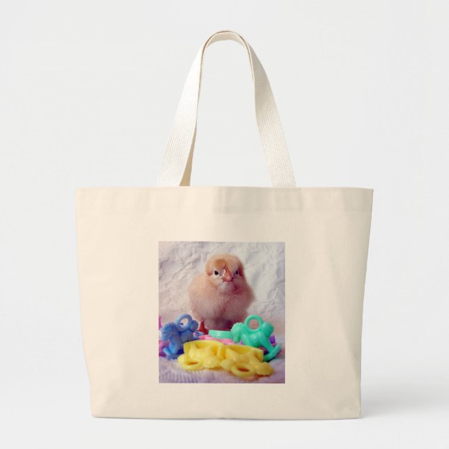 Bolsa Tote Grande Pintinho Bebê, Perfeito Para Chá de fraldas (Frente)